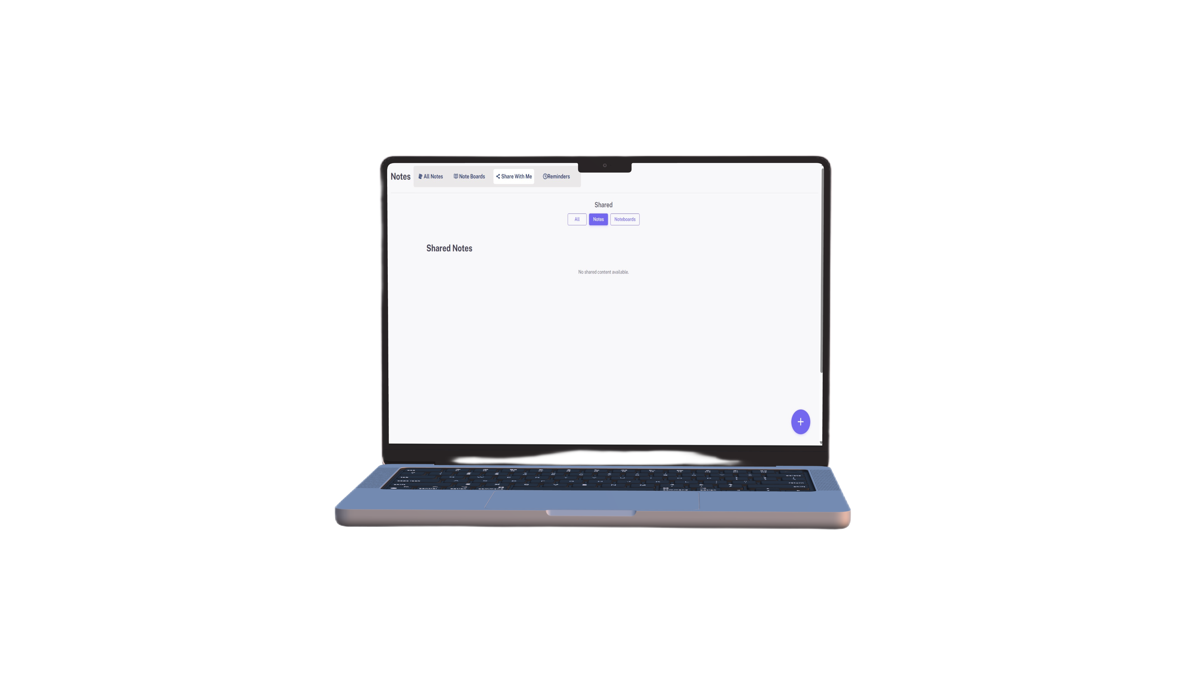 Search Notes Laptop View
